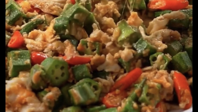 Thai okra scrambled eggs