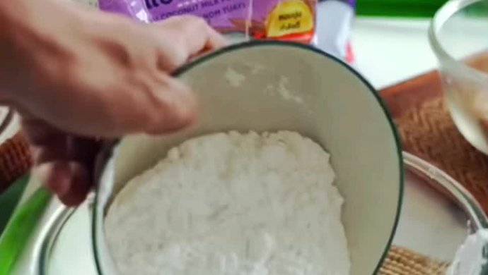 Thai food colorful coconut milk cake