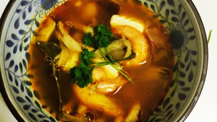 Ultra-authentic Thai tom yum shrimp soup