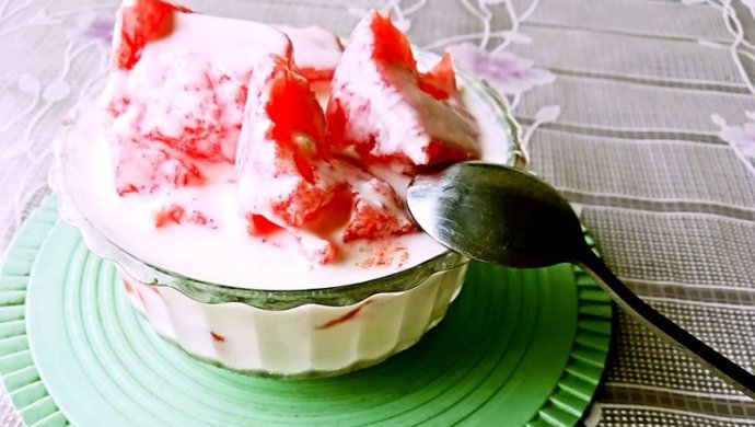 Watermelon block yogurt dish #Heads-up summer #