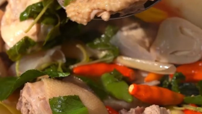 Thai Tom Yum Gong Chicken Consommé