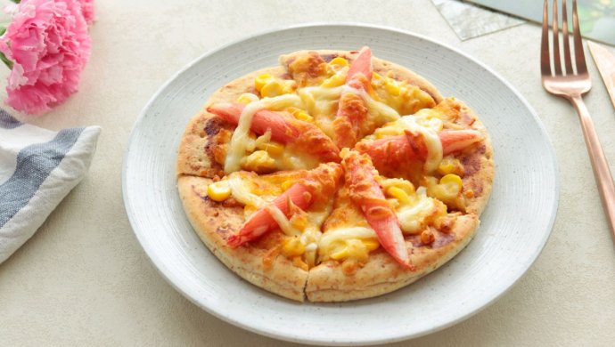 Crab fillet whole grain pizza