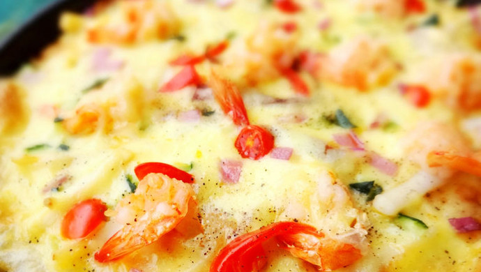 A good place to eat leftover rice - seafood rice pizza