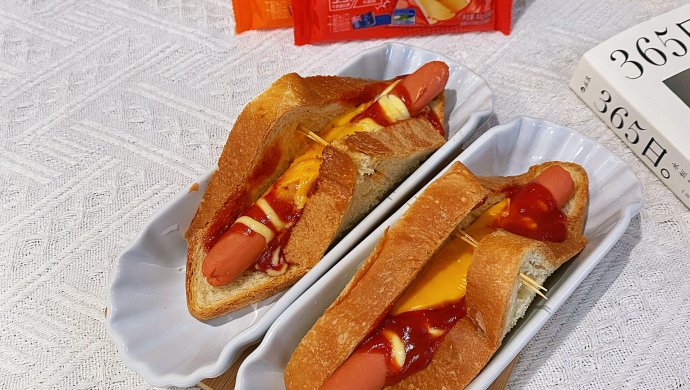 Cheese, ham, sausage, toast rolls