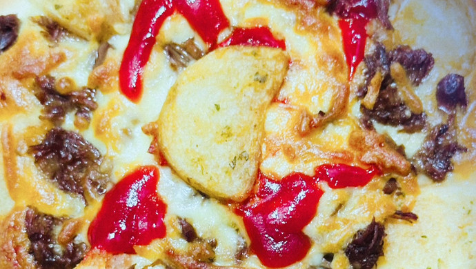 yyds potato horn beef minced pizza is so delicious that you can't stop