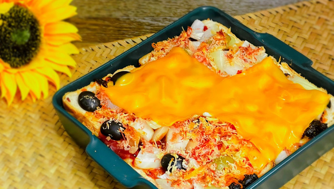 Spanish olive Chinese pizza