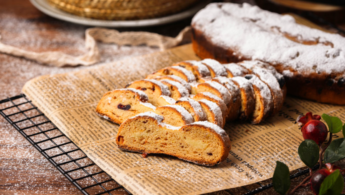 Traditional Christmas bread --- Stollen, Germany