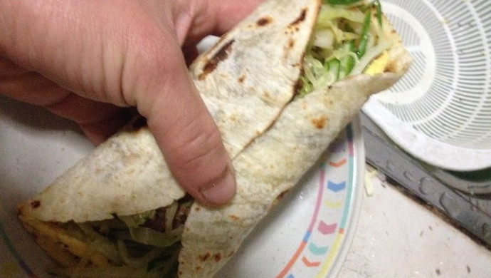 Mexican meatball burrito