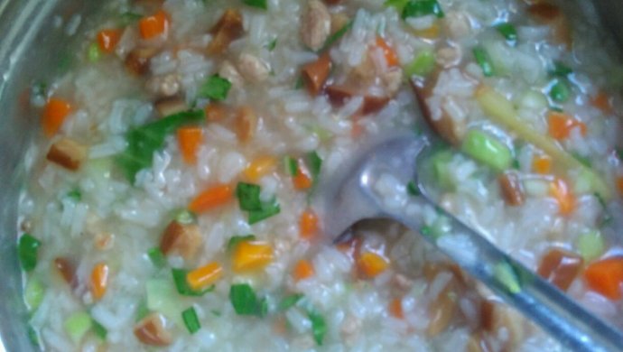 Vegetable and meat porridge