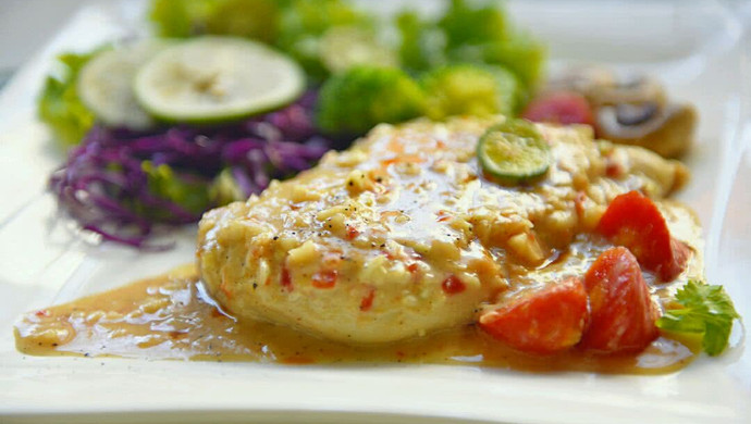 Indian style yogurt grilled chicken breast